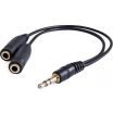  3.5mm Stereo Cable Male to Dual Female 3.5mm Black Color