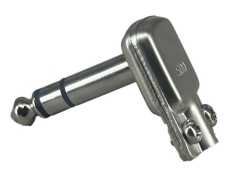 6.35mm 1/4" Stereo Right Angle Square Plug Silver Color