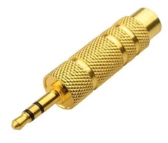 6.35mm Female to 3.5mm Male Stereo Audio Jack Adaptor Gold Plated