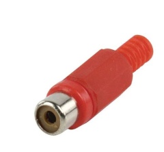 RCA Phono Female Plug Cable Mounting Red