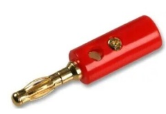 PE000038 4mm Banana Male Plug Red Gold Plated MULTICOMP PRO