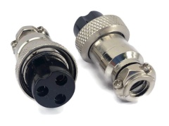 3 Pins Female circular connector 16mm GX16