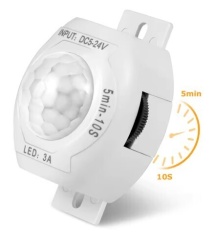 PIR Motion Sensor Light Switch 5V-24V with Timer 10S to 5 Minute 