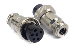 6 Pins Female circular connector 16mm GX16