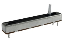 TAYDA 100K OHM Logarithmic Taper Slide Potentiometer PCB Mount Metal Shaft Lever Height: 15mm