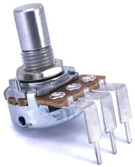 100K OHM Anti-Log Taper Potentiometer PCB Mount Round Shaft Dia: 6.35mm