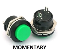 PUSH BUTTON SWITCH MOMENTARY Green Color SPST 3A 250VAC