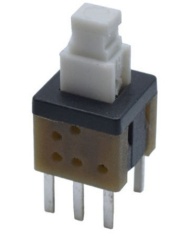 PUSH BUTTON SWITCH LATCHING DPDT 0.5A 50VDC 6x6mm