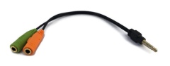 Adapter 3.5mm Male Mic/Audio to Female 3.5mm Mic and Female 3.5mm Audio Splitter Cable
