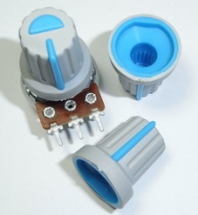 Blue Plastic Knob with Pointer