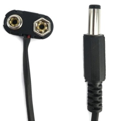 9V 9-Volt Battery snap Connector with 2.5mm DC plug T Type