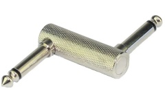 6.35mm 1/4" Plug Mono Male to Male Coupler Adaptor Z Type Silver