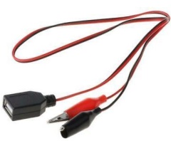 Alligator Clip to USB Female Connector Adapter Total Length 60cm