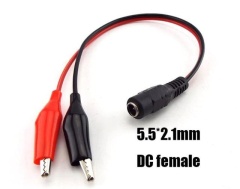 5.5*2.1mm Female plug to Alligator Clips Cable Connector Total Length 25cm