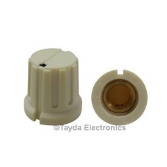 KN8F Cream Knob 16x15mm Shaft Diameter 6.00mm