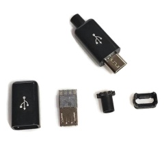 Mirco USB Connectors Jack Male 4 Pin Black Color