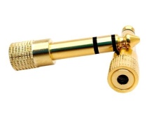 3.5mm Female to 6.35mm 1/4" Male Stereo Audio Jack Adaptor Gold Plated Total Length 44mm