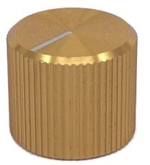 Knurled Aluminum Gold Knob 13x15mm