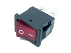Rocker Switch ON/OFF SPST (with lamp) 6A 250VAC Panel Mount, Snap-In