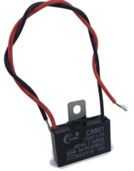 CBB61 Fan Capacitor 1.5uF 5% 400VAC 50Hz with Wire leads