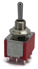 Mini Toggle Switch 1M Series 3PDT Momentary (On)-off-(On)