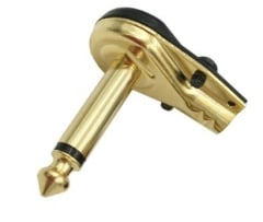 6.35mm 1/4" Mono Right Angle Metal Plug Gold Plated