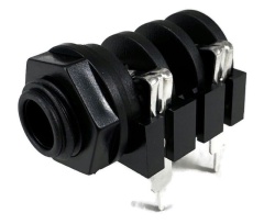 6.35mm 1/4" Mono Insulated Unswitched Socket Jack PCB Pins