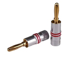 Banana Plug Gold Plated with Red Line
