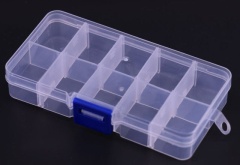 10 Grid Transparent Plastic Project Box 6.5*12.8*2.3 cm A