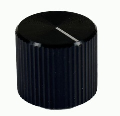 Knurled Aluminum Black Knob 13x15mm Shaft 6x18T