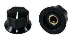 MXR Style Fluted Black Knob 25x15mm Shaft 6.4mm with Shiny line