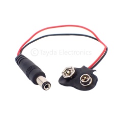 9V Battery Clip/Connector with Barrel Jack Plug