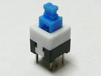 PUSH BUTTON LATCHING SWITCH DC 30V 0.1A DPDT 7x7mm