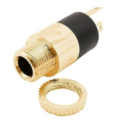PJ-392 3.5mm Stereo Enclosed Chassis Socket Jack Gold Plated