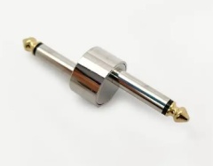 6.35mm 1/4" Plug Mono Male to Male Coupler Connector Z Type Silver Plated