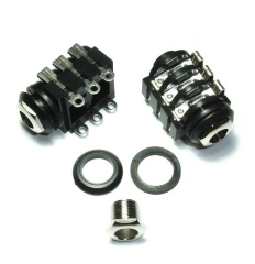 6.35mm 1/4" Stereo Insulated Switched Socket Jack Solder Lugs