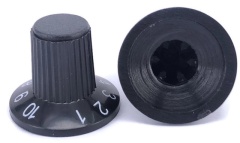Black Knob Black cap with White Numbering 1 to 10 23x18mm Shaft 6x18T