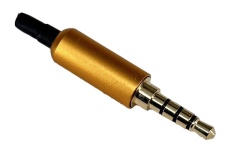 3.5mm 4 Poles Aluminum Audio Plug Orange color with Tail 