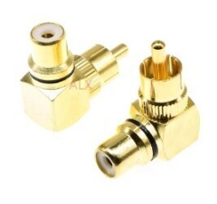 Gold RCA Phono plug right angle red loop