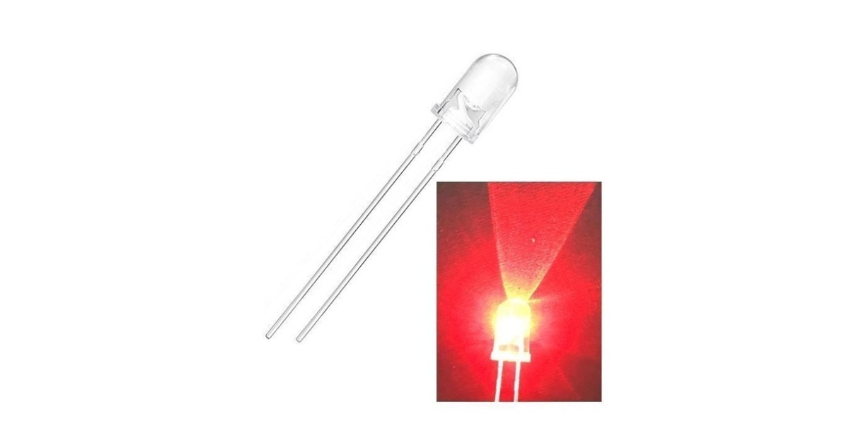 12V Red LED 3mm Water clear Lens