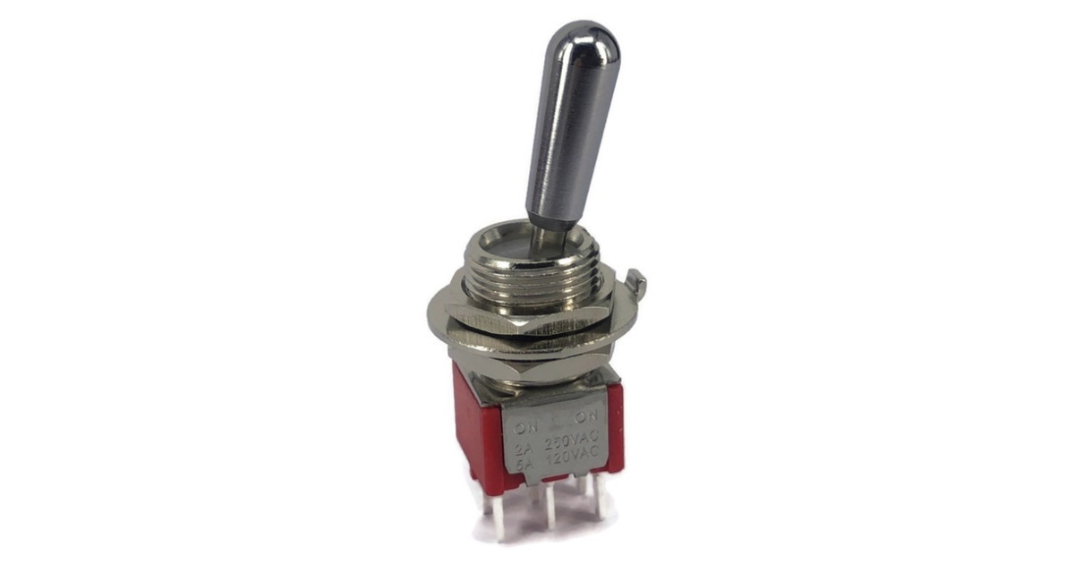 Mini Toggle Switch 1M Series DPDT On-On PC Thru-Hole