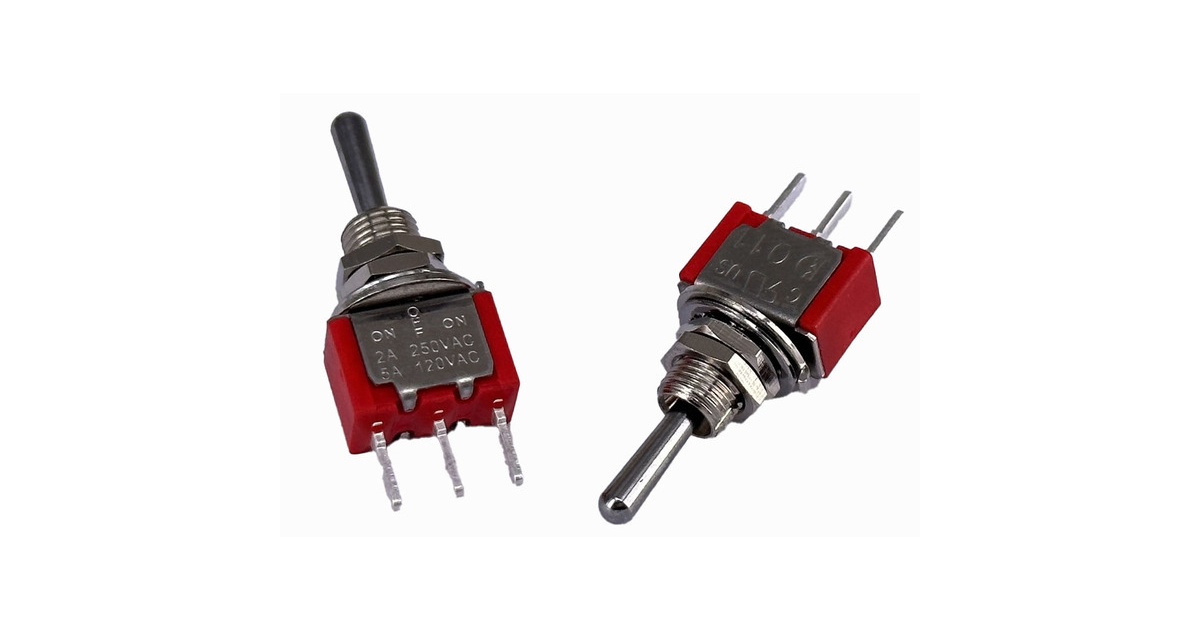 Mini Toggle Switch 1M Series SPDT On-Off-On PC Thru-Hole