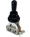Mini Toggle Switch 3 Way SPDT On-Off-On Metal Housing Black Handle