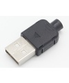 Male Type A USB  4 Pin Connector With Black Plastic Cover