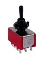 Mini Toggle Switch 1M Series 4PDT On-On-On Black Shaft