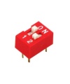 Dip Switch 2 Positions Gold Plated Contacts Top Actuated