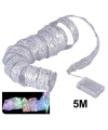 5M Silver Ribbon Decoration Christmas Multi color LED Lights IP65