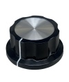 Boss Style Silver Top Black Knob 45mm
