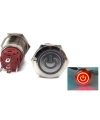 illumination Red LED Power Mark Metal Waterproof Push Button Switch Latching 19mm