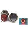 illumination Red LED Ring Metal Waterproof Push Button Switch Latching 19mm